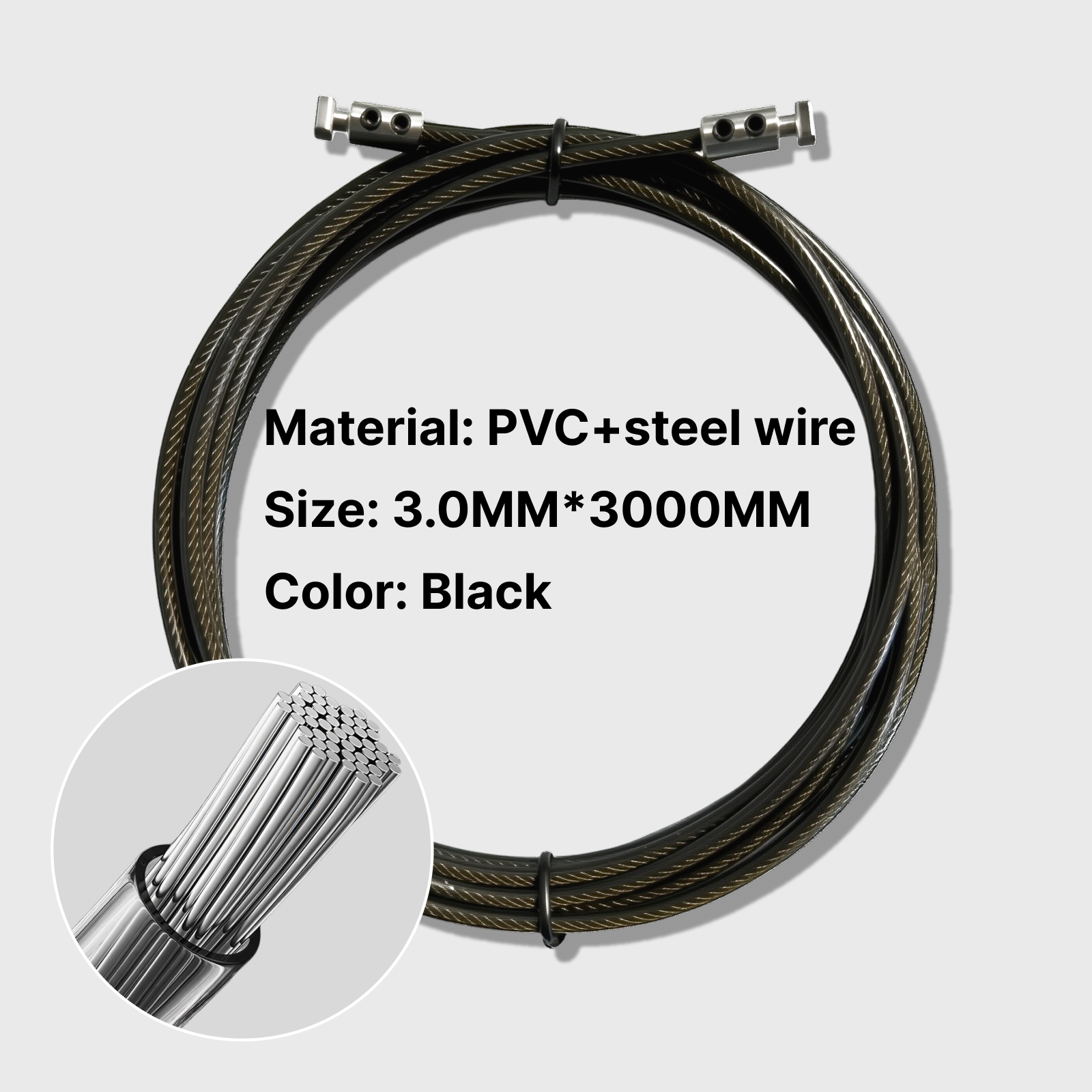 High-strength black PVC-coated – Skipping Rope Pvc recenzja i cena