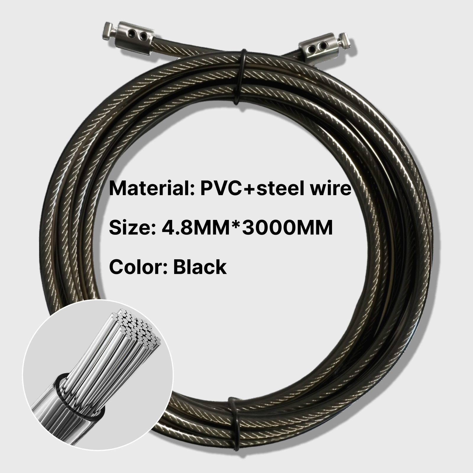 High-strength black PVC-coated – Skipping Rope Pvc recenzja i cena