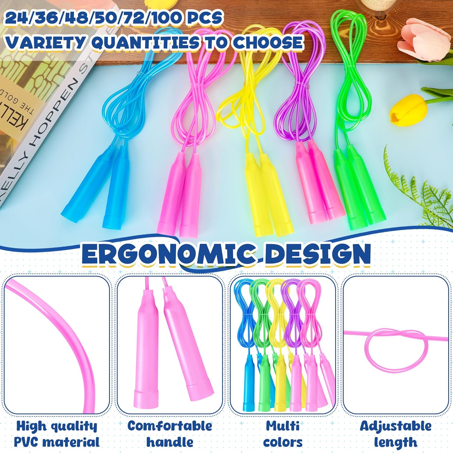 Colorful Adjustable Jump Ropes – Skipping Rope Pvc recenzja i cena